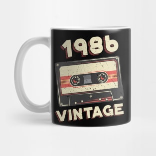 Vintage 1986 Retro Cassette Tape 34th Birthday Mug